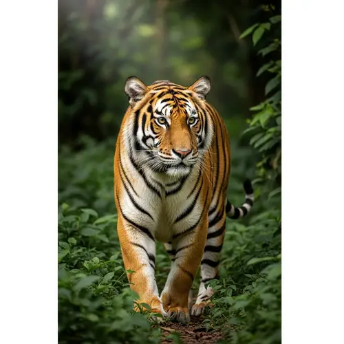 Majestic Tiger in Lush Jungle - Strength and Beauty