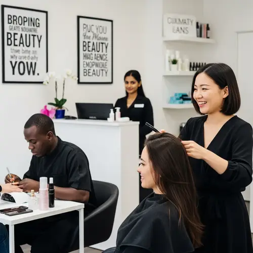 Multicultural Beauty Salon: Expert Hair Stylist, Manicurist & Receptionist