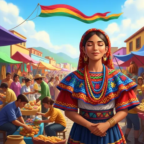 Latina Woman in Traditional Attire | Cultural Diversity Scene