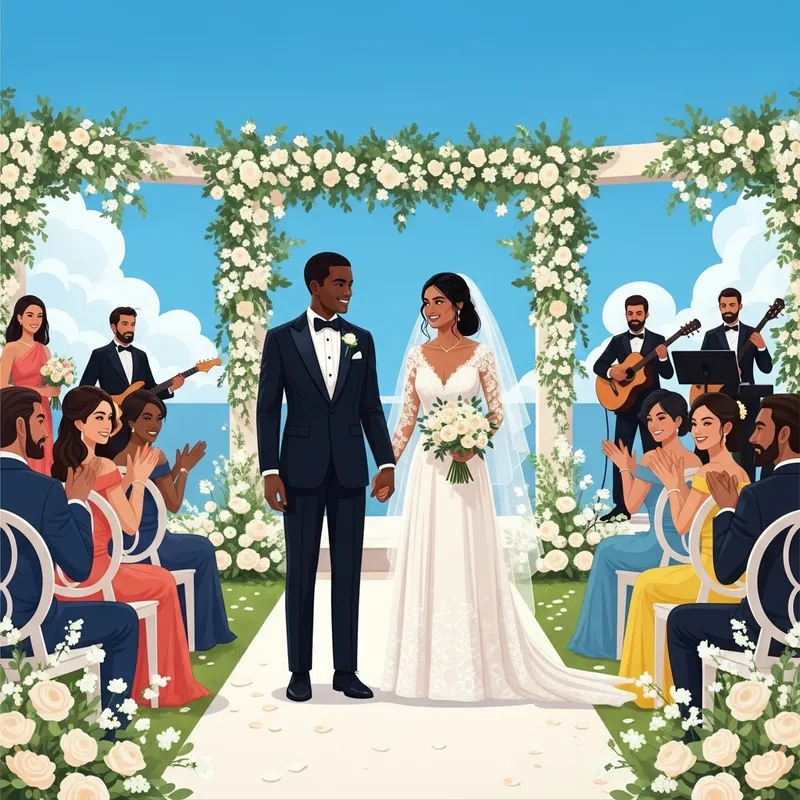 Diverse Outdoor Wedding Imagery | Joyful Ceremony Scene Diverse Outdoor Wedding Imagery | Joyful Ceremony Scene