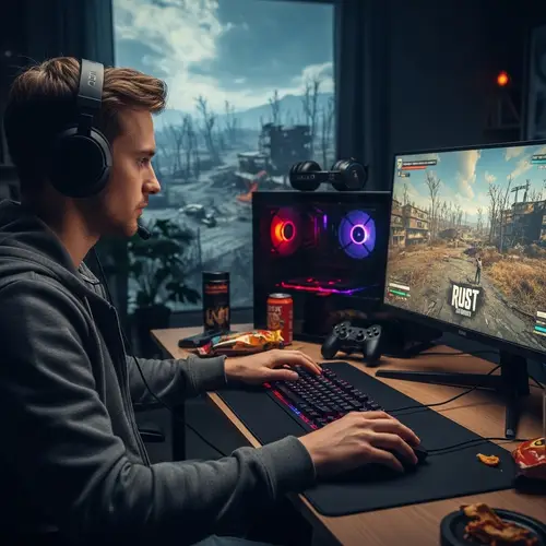 Intense Caucasian Male Gameplay | Rust Survival Experience