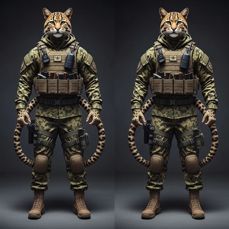 Feline Military Cat Suit: Tactical Garment for Stealth Operations