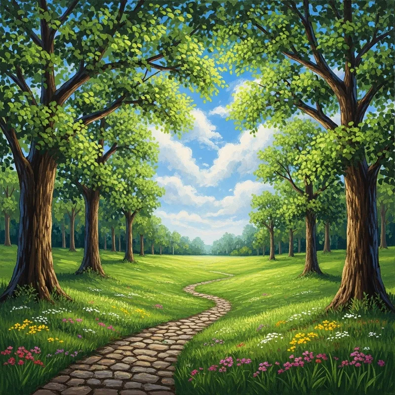 Impressionist Landscapes: Lush Green Meadow