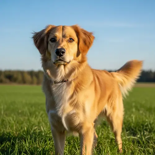 Majestic Domestic Dog in Lush Green Field