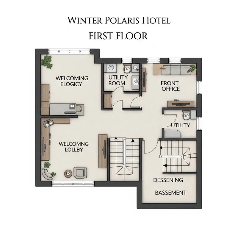 Winter Polaris Hotel 1st Floor Plan - Elegant & Functional Design