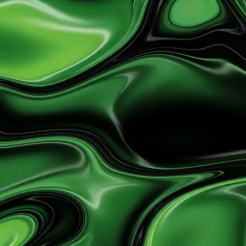 Liquid Style Green and Black Wallpaper