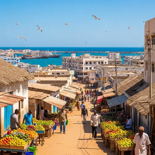 Vibrant Cityscape of Mogadishu: Markets, Architecture, & Cultural Blend