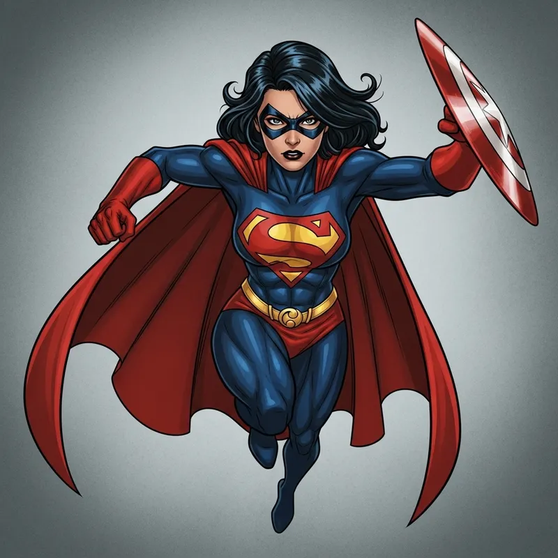 Powerful Hispanic Female Superhero | Action Pose | Comic-inspired