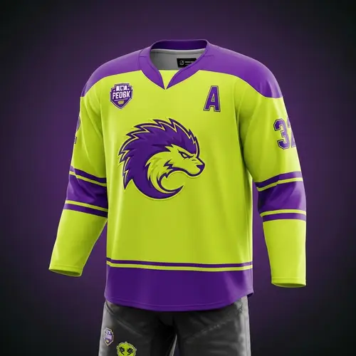 Distinct Neon Yellow & Purple Ice Hockey Jerseys | Extreme Sports Gear