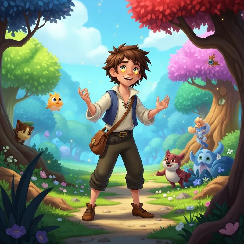 Whimsical Boy Disney Character in Vibrant Animated Universe Whimsical Boy Disney Character in Vibrant Animated Universe