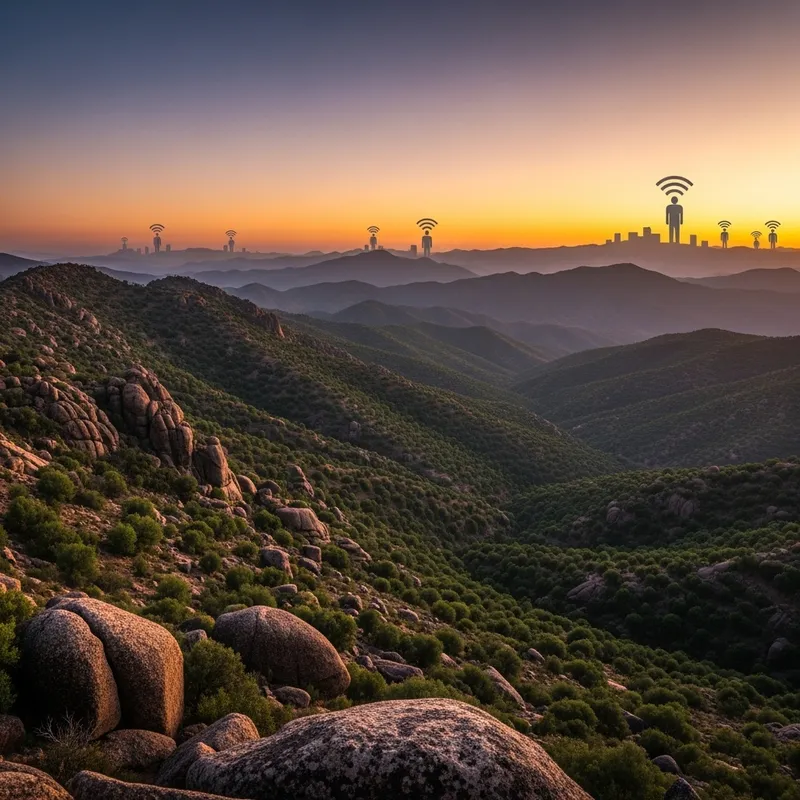 Breathtaking Moroccan Atlas Mountains with Tech Figures