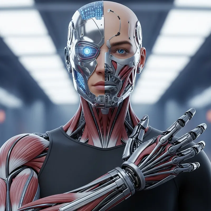 Futuristic Cyborg: Seamlessly Blending Technology and Biology