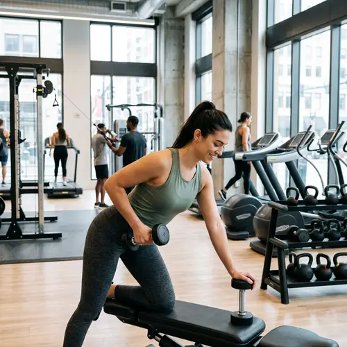 Modern Gym Photo: Beautiful Woman with Equipment