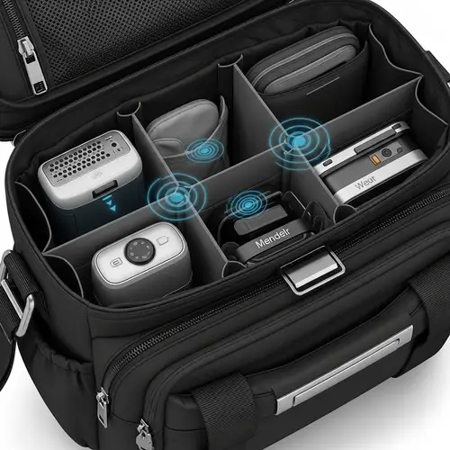 Innovative Sensor Divider Bag with Silver Detailing