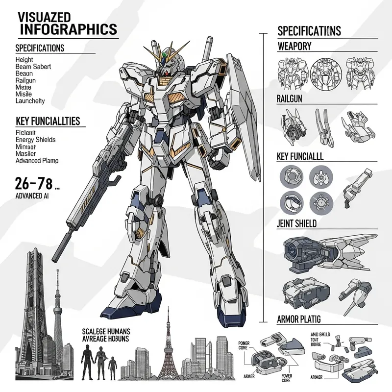 White Gundam Infographic - Anime Style & Specs