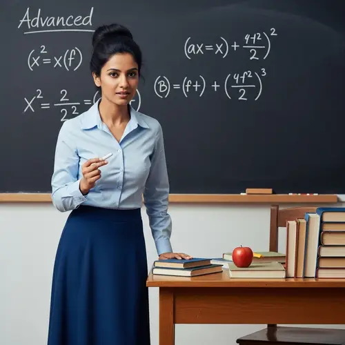Dedicated South Asian Woman Teacher in Classroom Setting