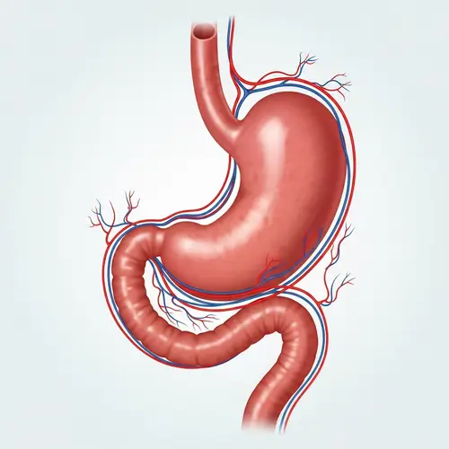 Human Stomach Anatomy Illustration: Body, Esophagus, Intestine