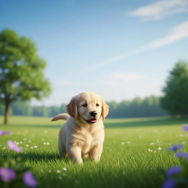 Golden Retriever Puppy Wallpaper - Serene HD Background