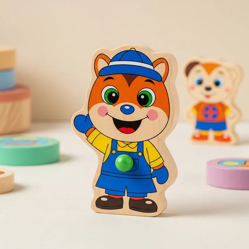 Wooden Cartoon Character Toy for Engaging Playtime Fun