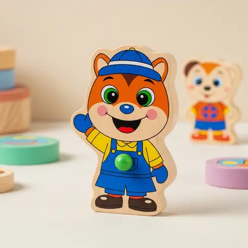 Wooden Toy with Engaging Cartoon Character | Safe & Fun Playtime