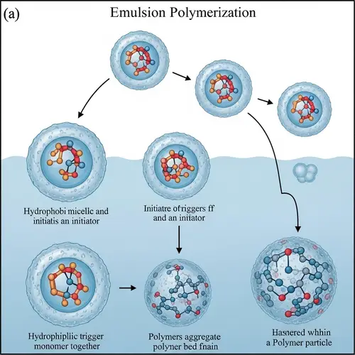 Emulsion Polymerization: Detailed Scientific Illustration