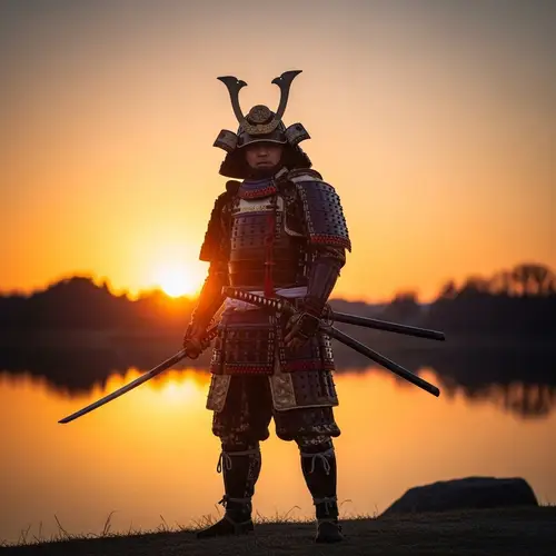 Majestic Samurai Warrior in Traditional Attire