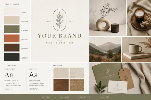 Modern Minimal Brand Identity Moodboard Design