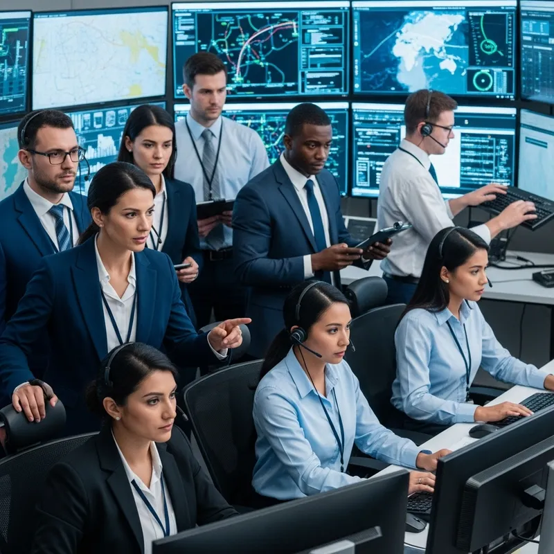 Diverse Crisis Management Team in Action