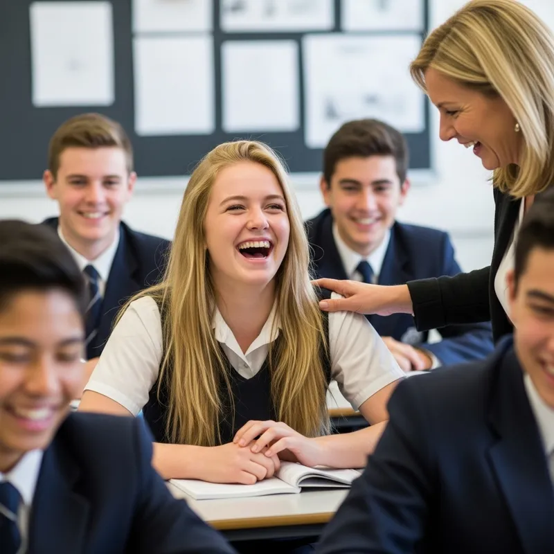 Incredible Laughter: Joyful Moment in a High School Classroom