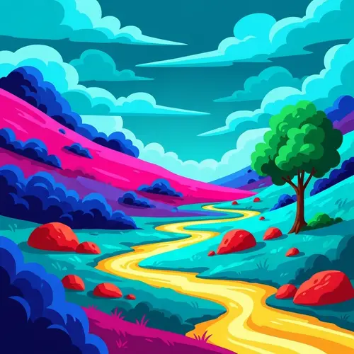 Vibrant Abstract Landscapes in Stunning Colors