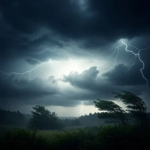 Ethereal Stormy Skies: Intense Atmospheric Phenomenon