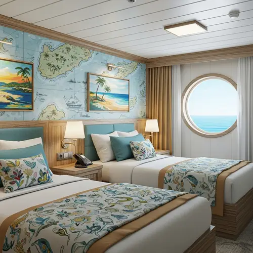 Tropical Island Adventure Themed Cruise Ship Hotel Room