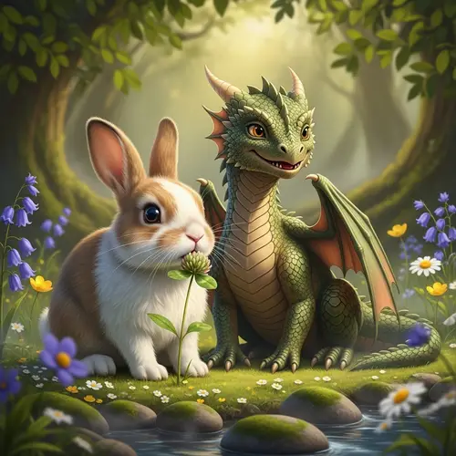 Sweet Rabbit and Furry Dragon
