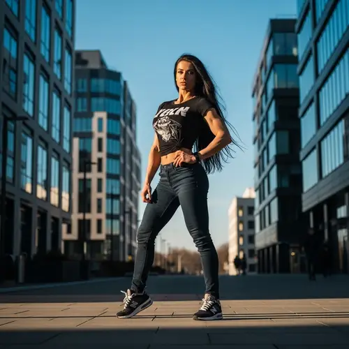 Confident Woman in Modern Urban Landscape | Sunny Leone