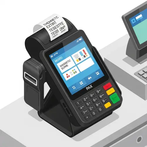 Detailed Isometric Illustration of PAX A35 POS Terminal