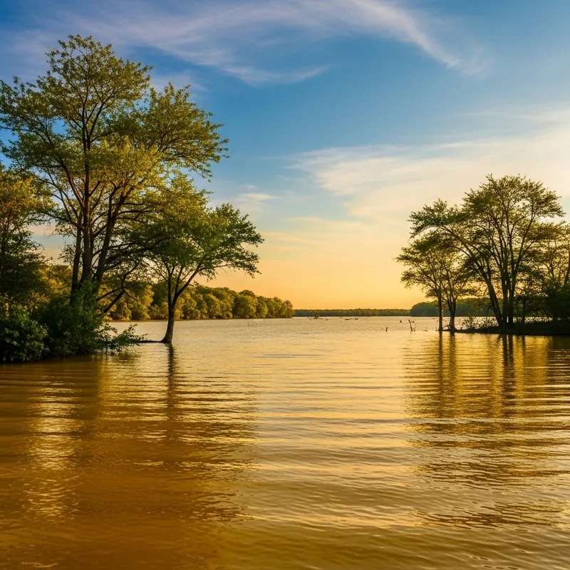 Golden Lake Sunset - Serene and Tranquil View