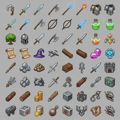 Game Icons - 80 Varied Individual Images