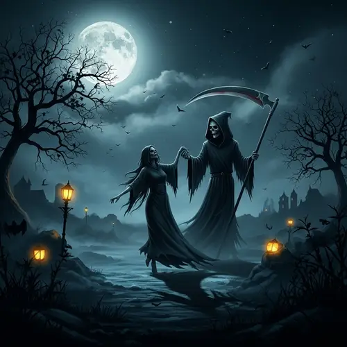 Grim Reaper Dance | Surreal Digital Painting