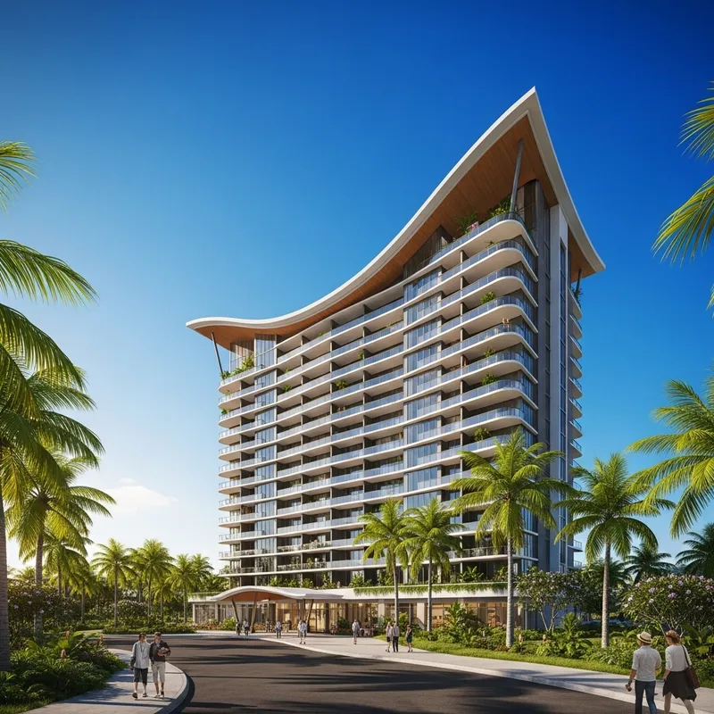Sweeping Roof Tropical High-Rise Condominium Sweeping Roof Tropical High-Rise Condominium