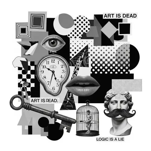 Dadaism Artwork: Abstract Forms and Surreal Images