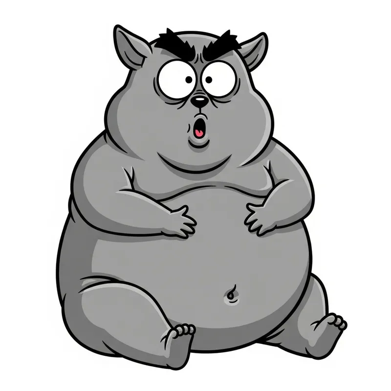 Plump Seated Animal Character Combo - Humorous Waiting Concept Plump Seated Animal Character Combo - Humorous Waiting Concept