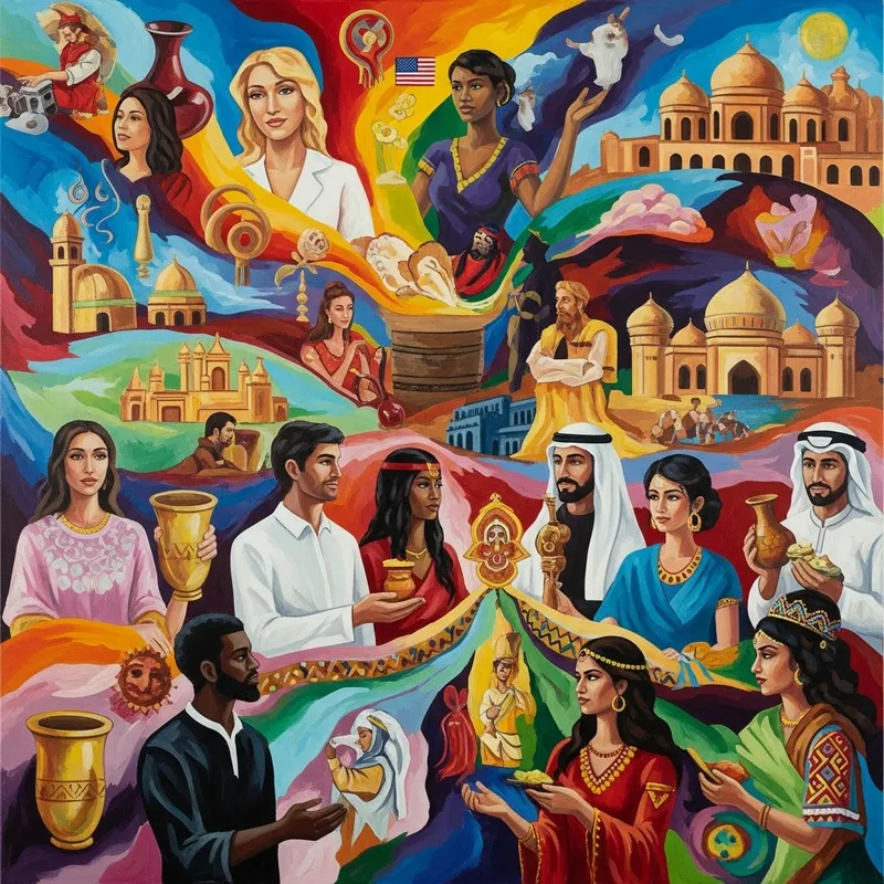 Cultural Diversity: Vibrant and Compelling Abstract Illustration