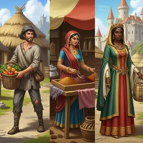 Medieval Social Status Visualization: Peasant, Merchant, Noble