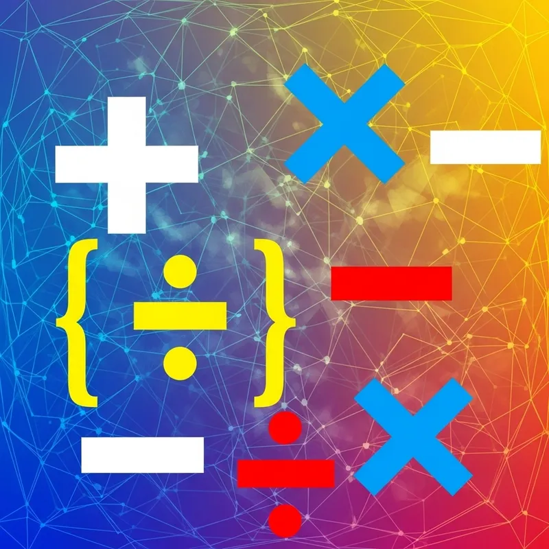 Vibrant Gradient Geometric Pattern with Equations Symbols