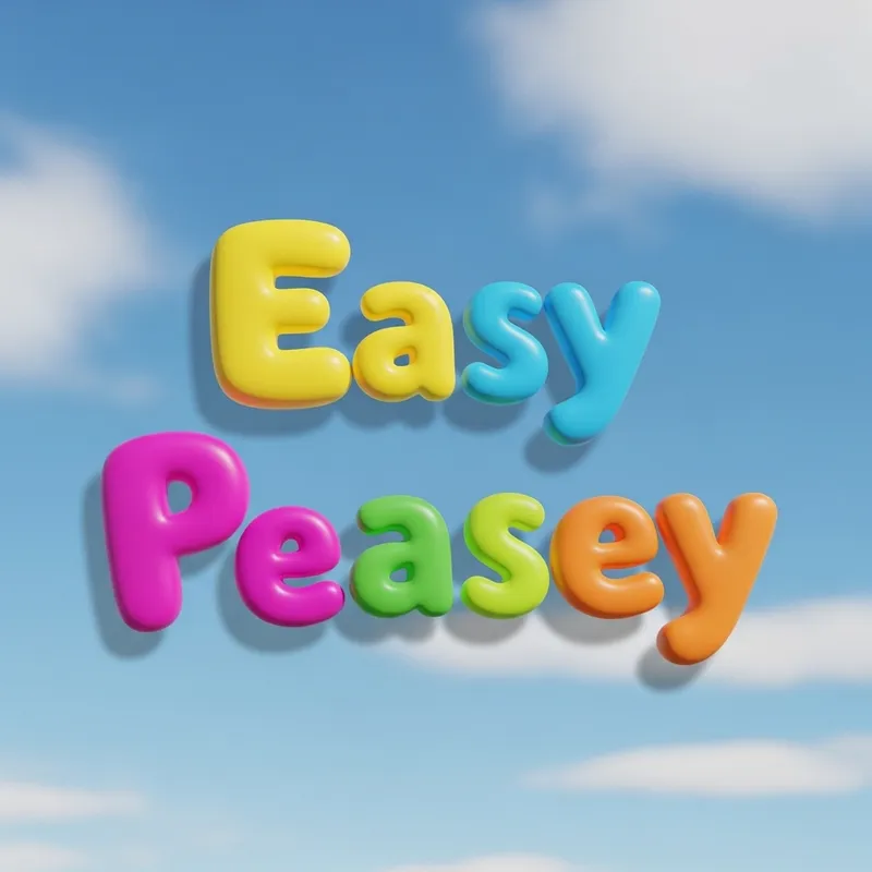 Easy Peasey Bubble Letters | Vibrant Sky Background