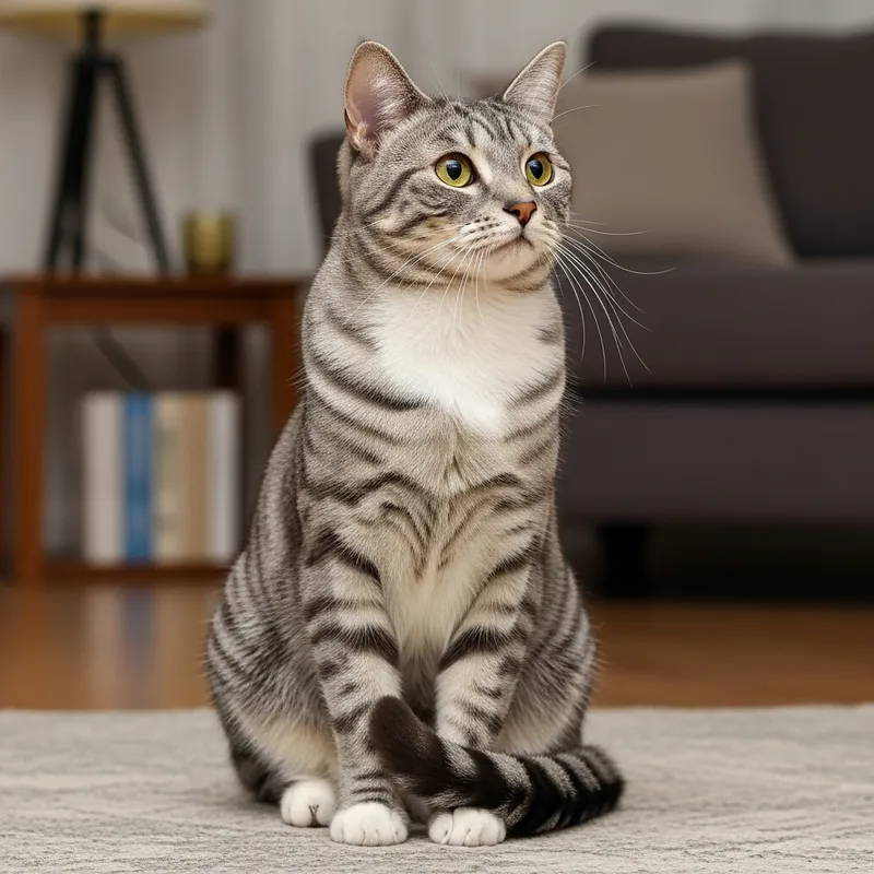 Beautiful Gray and White Cat | Furry Domestic Feline