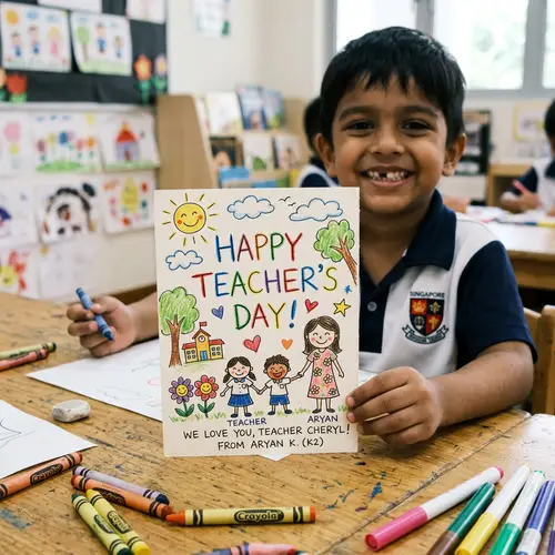 Heartfelt Teacher’s Day Postcard from a Toddler