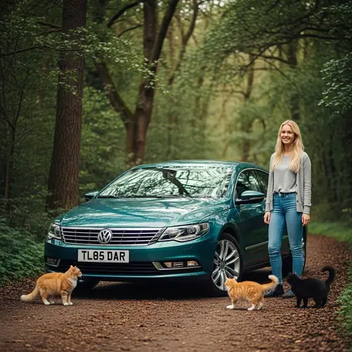 Teal Volkswagen Passat CC in a Beautiful Wooded Scene