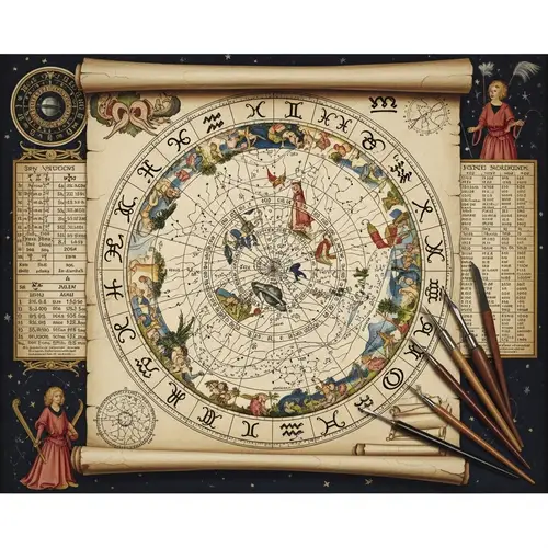 Northern Renaissance Astrology Chart by Jan van Eyck Style