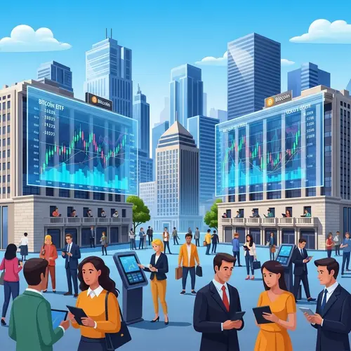 Futuristic City Skyline with Bitcoin ETFs Data